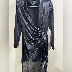 Fashion Nova Black Satin Wedding Dress